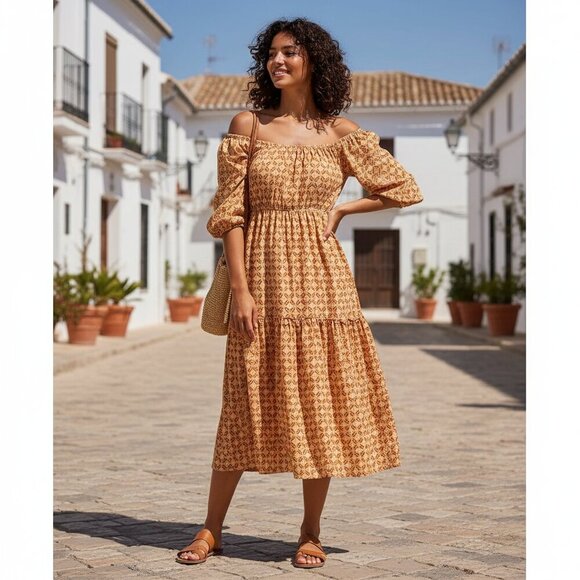 LOST+WANDER Golden Dawn MAXI Dress Yellow Orange - Picture 1 of 5